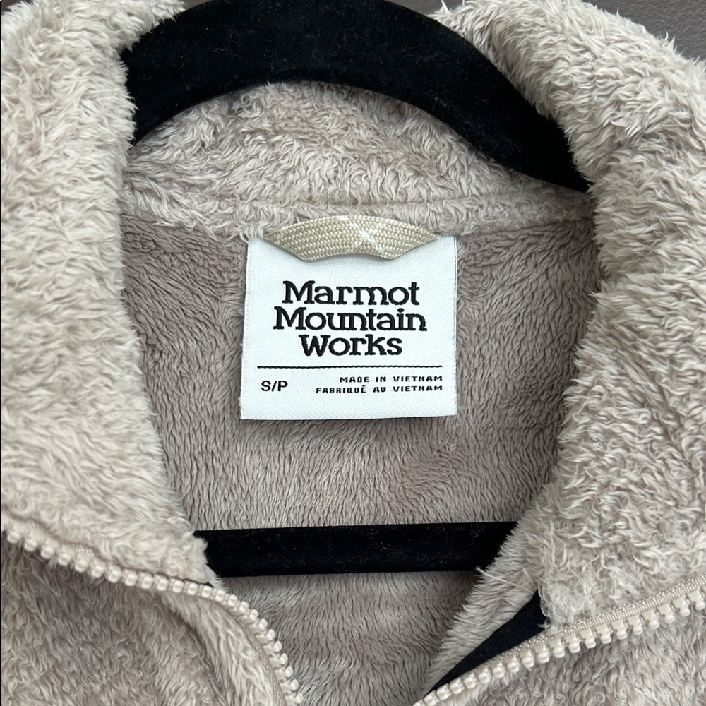 Marmot Women’s Cream Sherpa Fleece Jacket Full Zip Size S - Picture 2 of 5